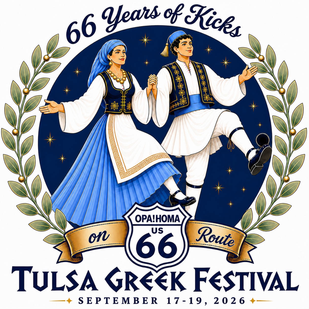 Tulsa Greek Festival Route 66 logo
