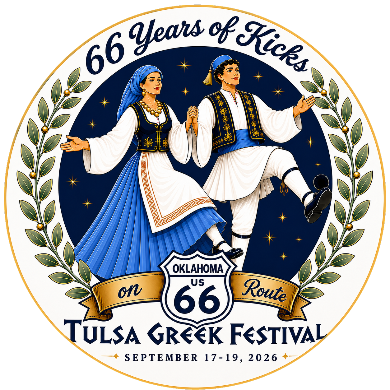 Tulsa Greek Festival Route 66 logo